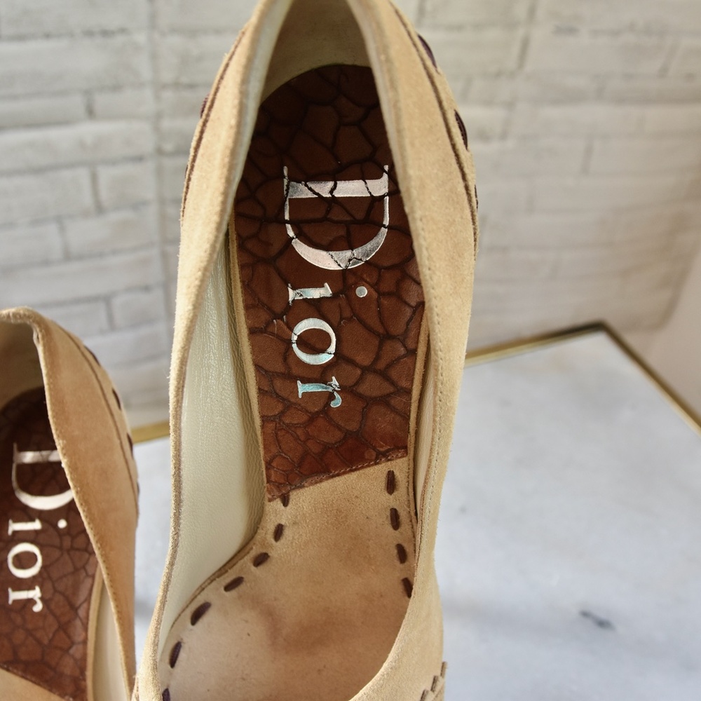 🌻Dior🌻 Suede Open-Toe Moccasin Heel - Picture 2 of 15